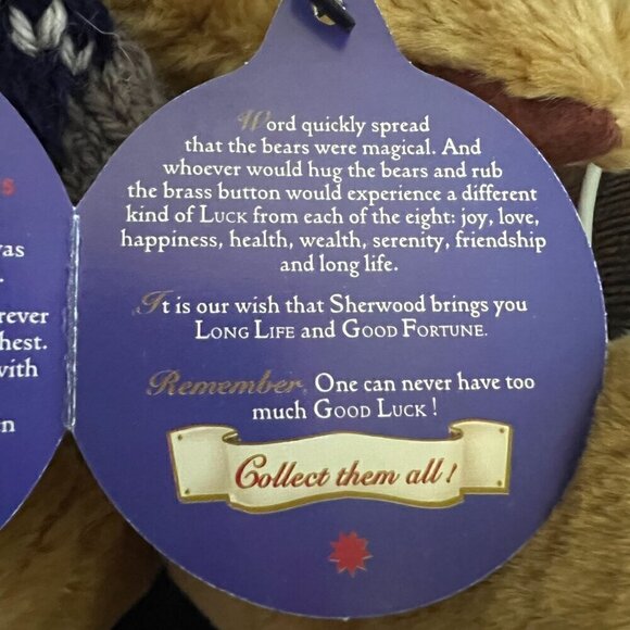 NWT Vintage 96 Pickford Brass Button Bears Collection Sherwood Bear of Long Life - Picture 13 of 13